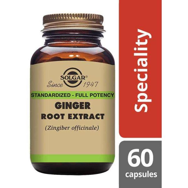 Ginger Root Extract Vegetable Capsules - Pack of 60