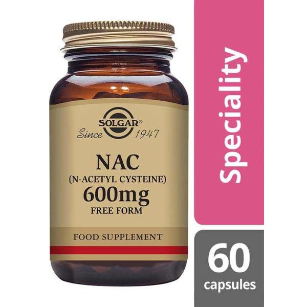 NAC (N-Acetyl-L-Cysteine) 600 mg Vegetable Capsules - Pack of 60