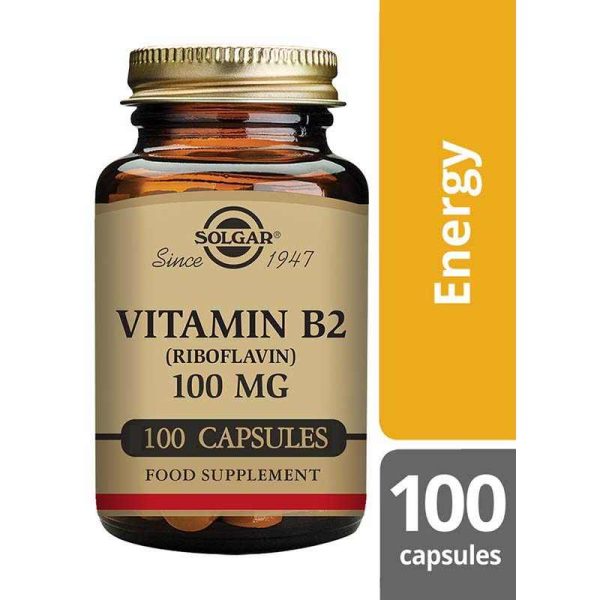 Vitamin B2 (Riboflavin) 100 mg Vegetable Capsules  - Pack of 100